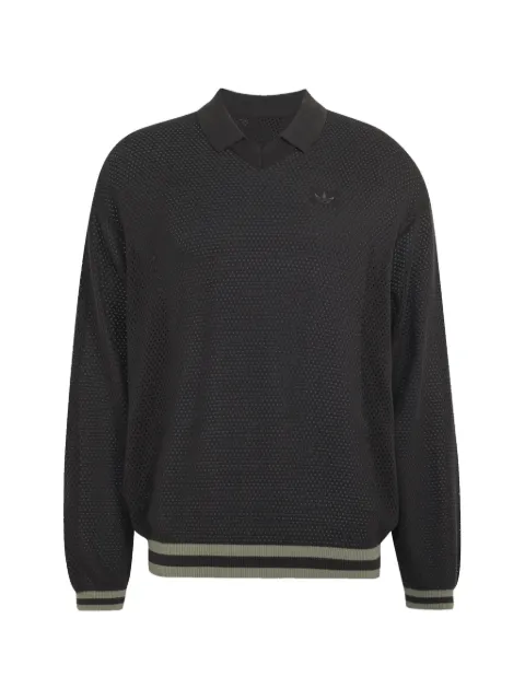 adidas mesh-knit logo-print sweater