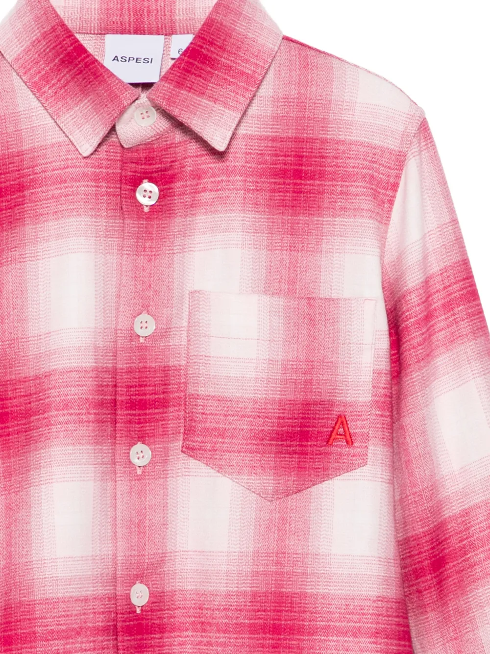 Aspesi Kids Geruit shirt met asymmetrische zoom Roze