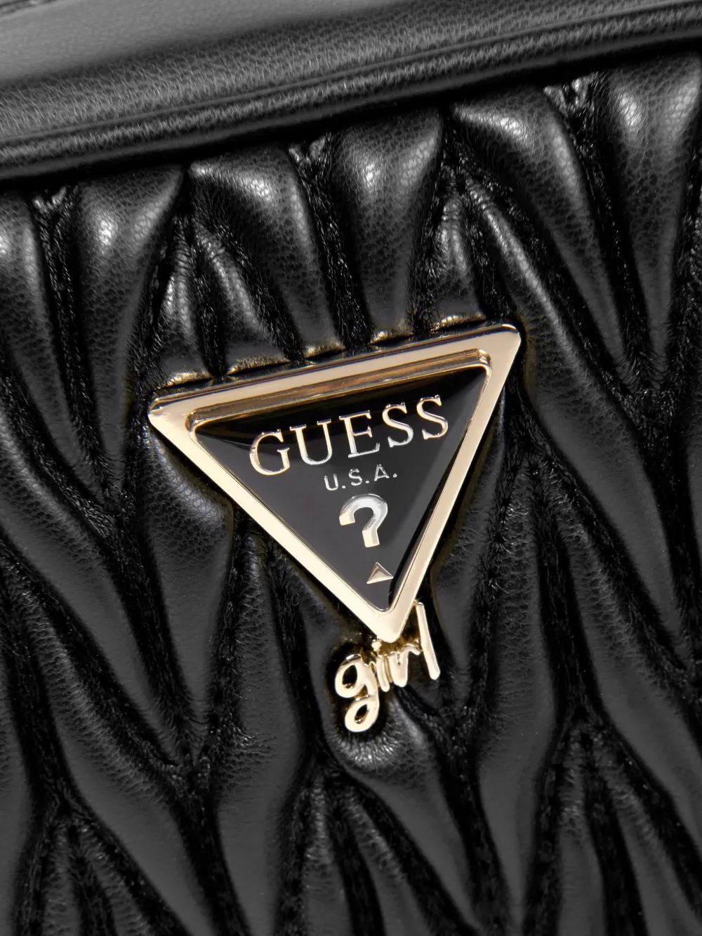 guess kids Schoudertas met matelassé-effect en driehoekslogo Zwart