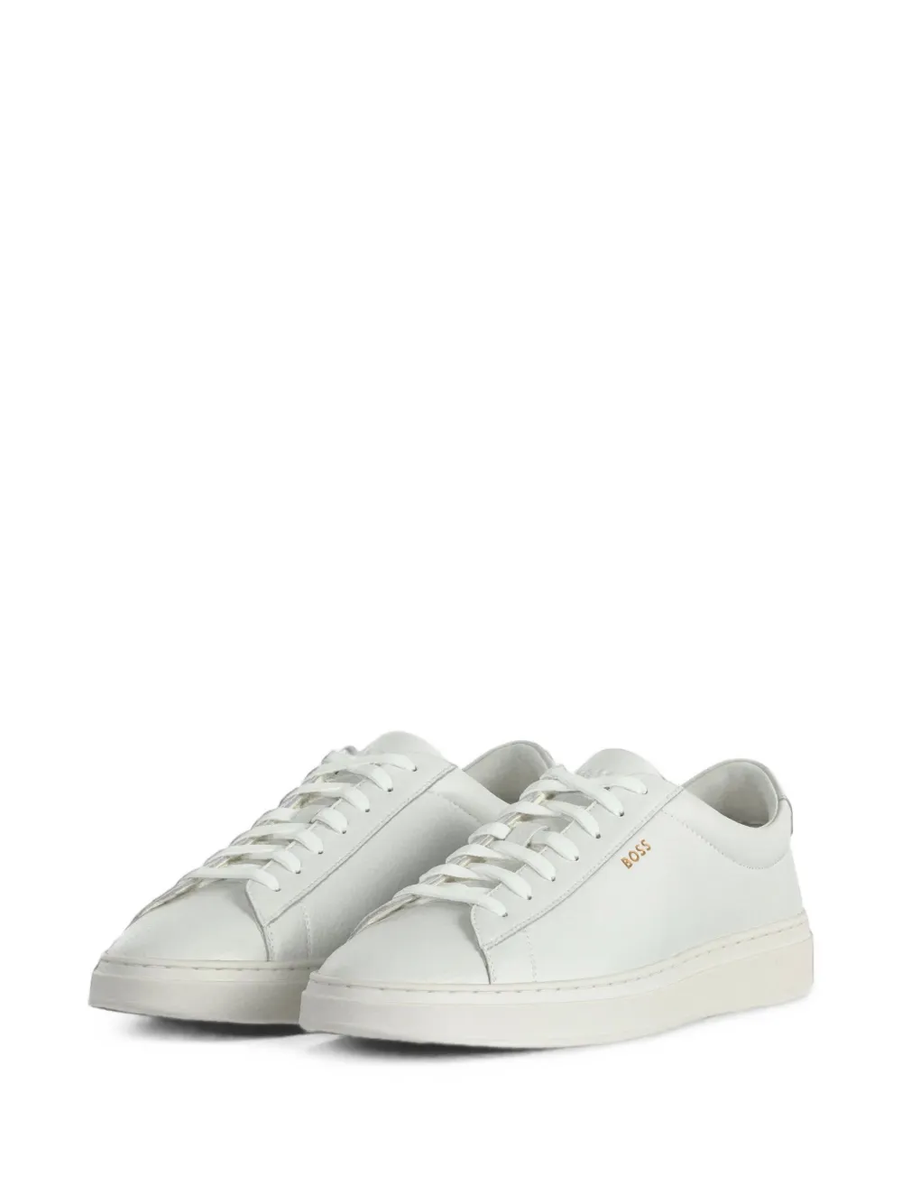 BOSS Kieran grained-leather sneakers Wit
