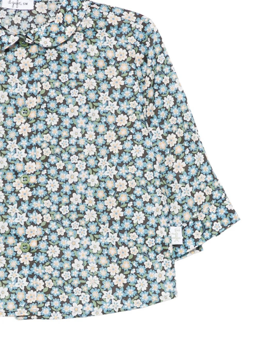Il Gufo Shirt met Peter Pan-kraag en bloemenprint Bruin