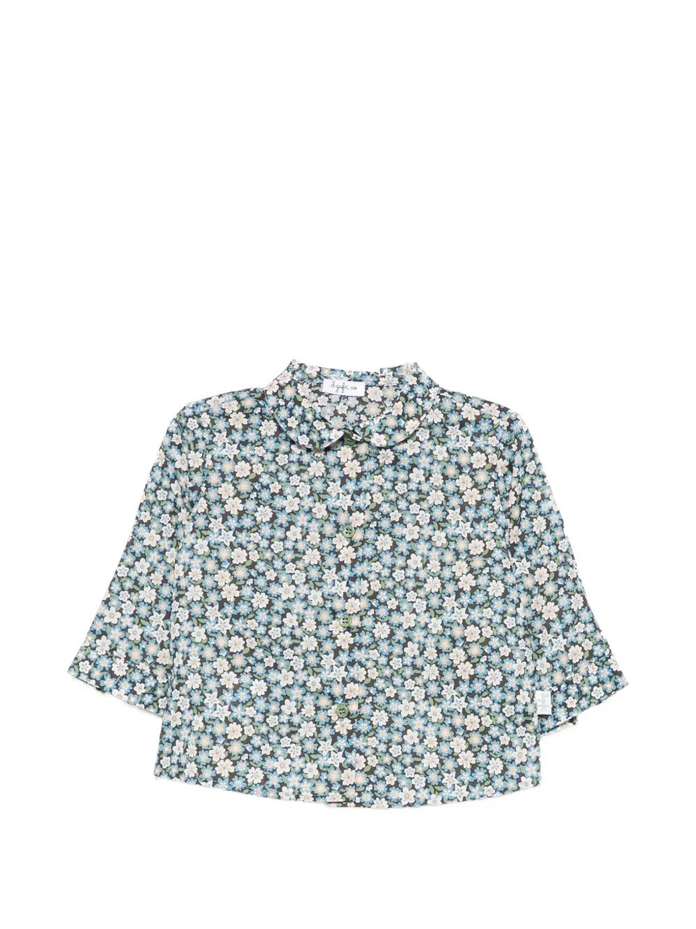 Il Gufo floral-print Peter-Pan-collar shirt - Marrone