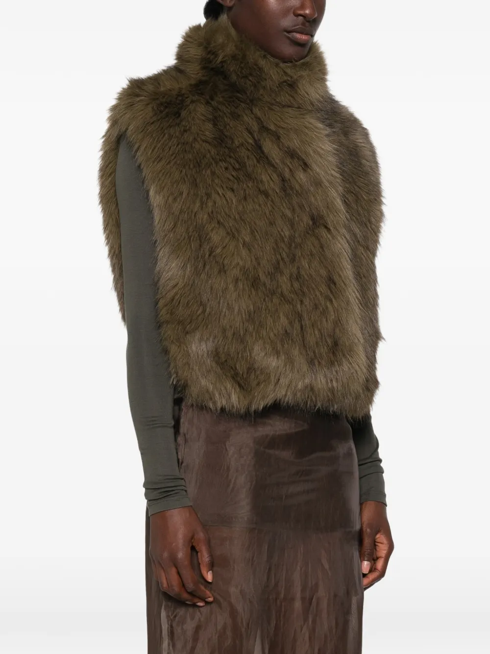 Patrizia Pepe faux-fur vest Groen