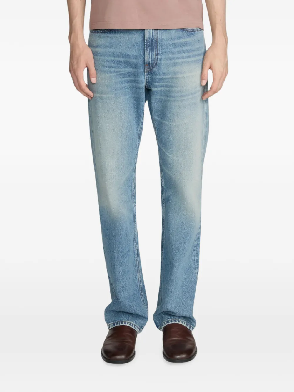 FRAME faded straight-leg jeans Blauw