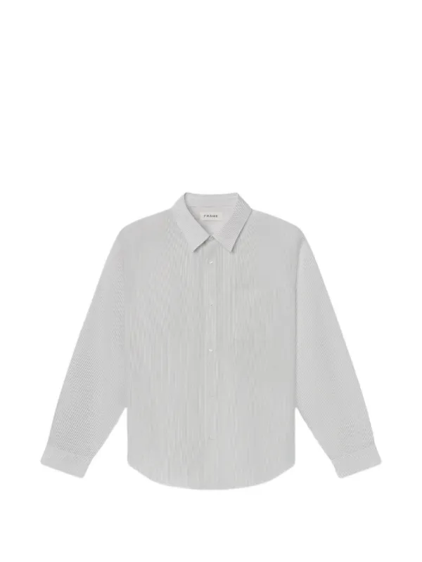 Frame Striped Chest-pocket Shirt in White