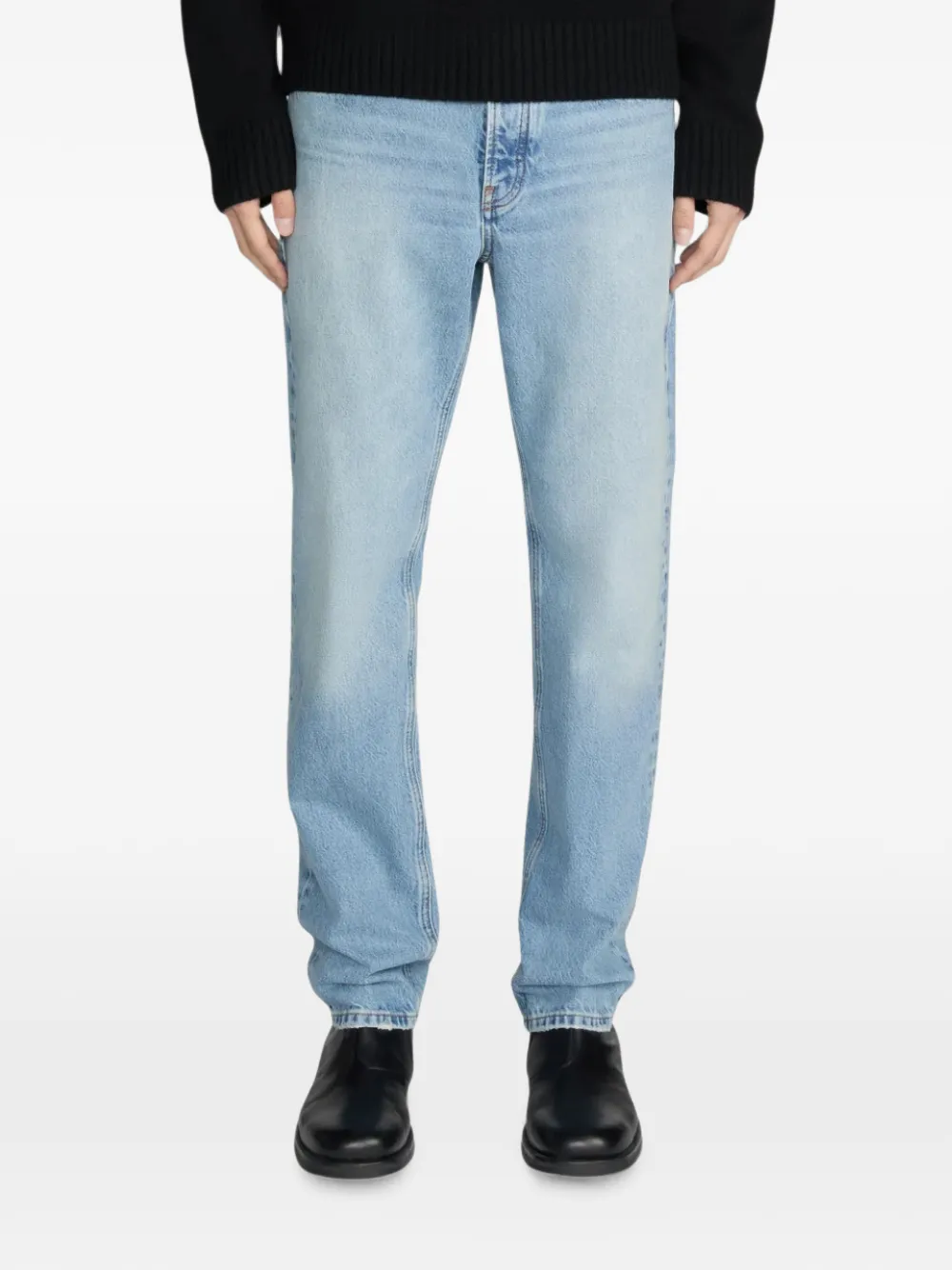 FRAME Straight jeans met vervaagd effect Blauw