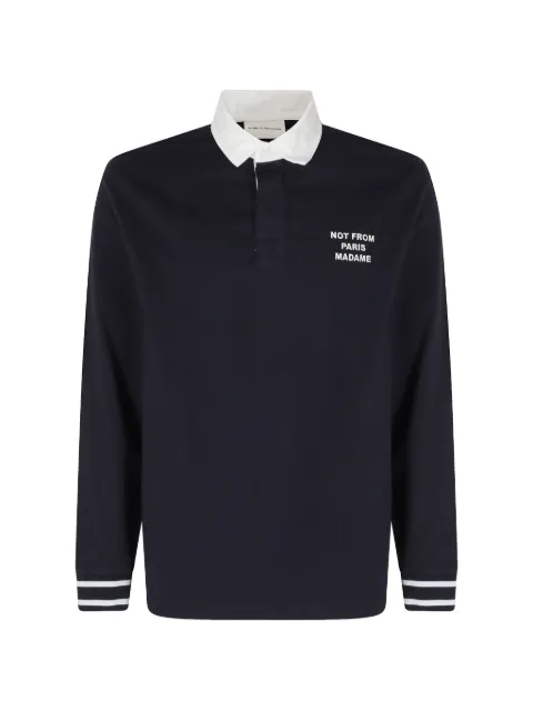 Drôle De Monsieur polo con eslogan estampado de manga larga