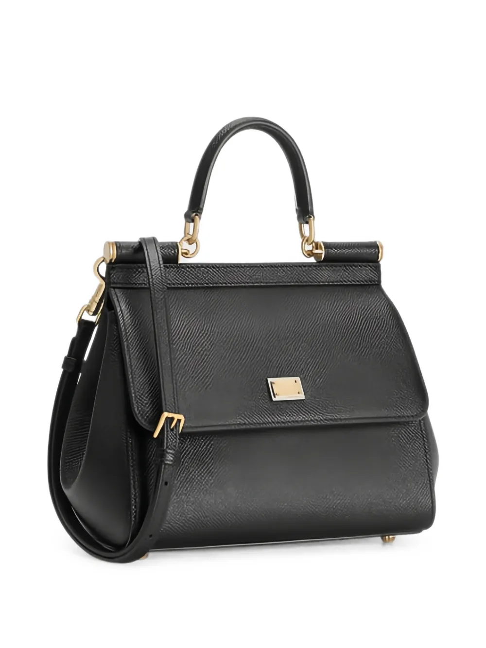 Dolce & Gabbana Sicily leren schoudertas Zwart