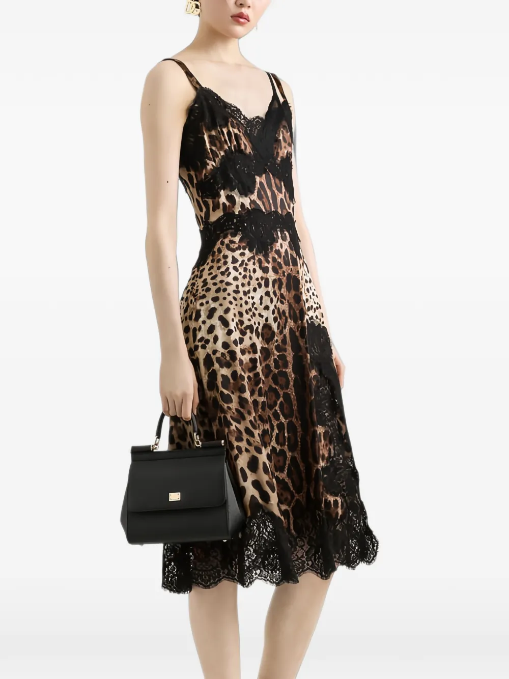Dolce & Gabbana Sicily leren schoudertas Zwart