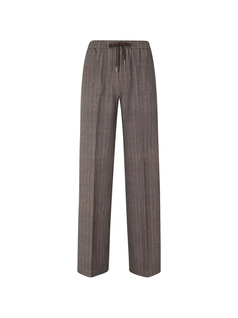 Circolo 1901 Pinstripe-print Drawstring Trousers In Black