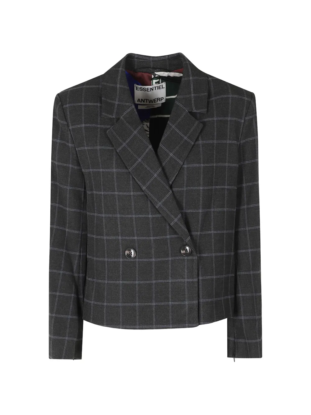 Essentiel Antwerp Kiana check-pattern double-breasted blazer
