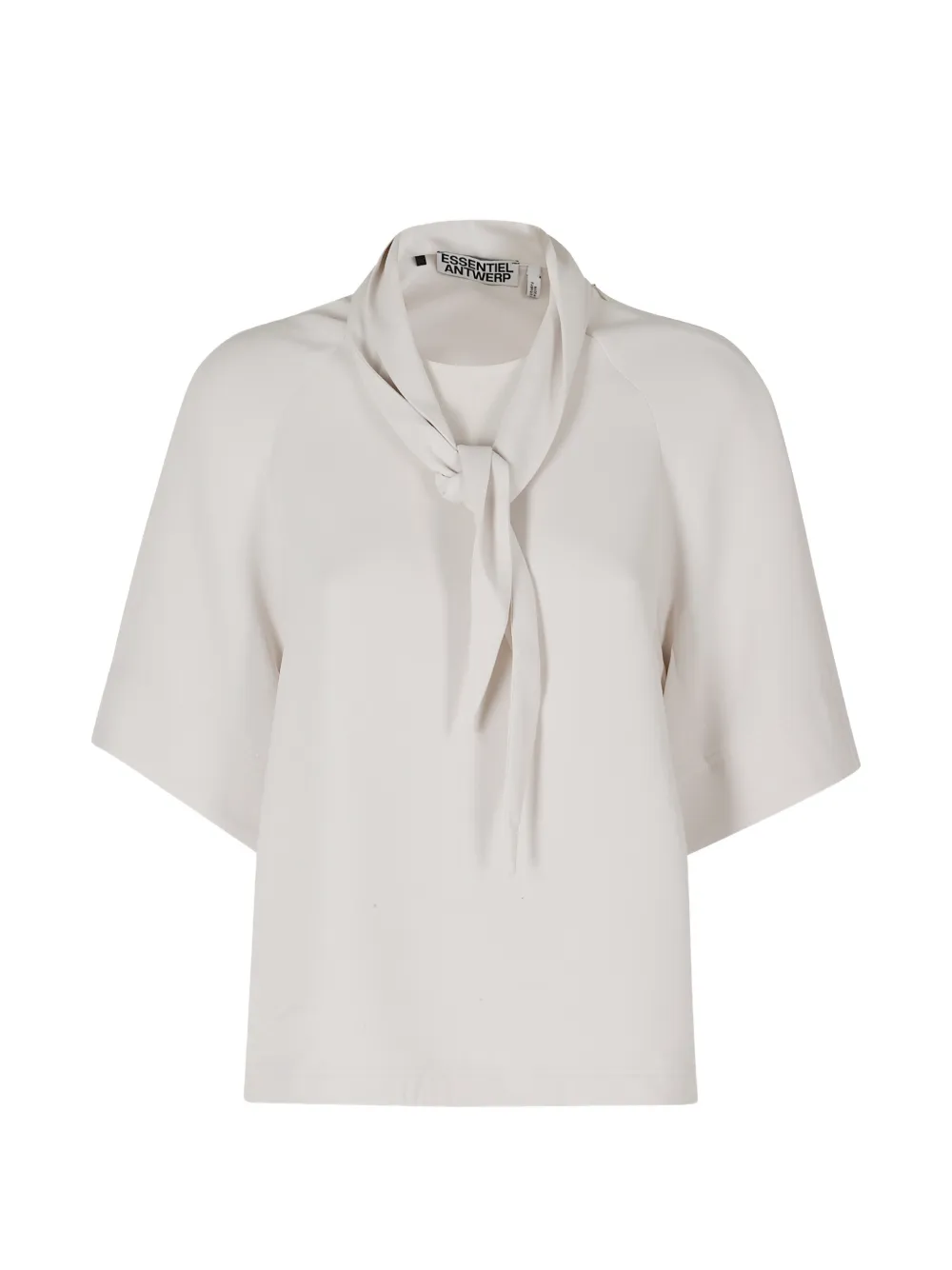 Essentiel Antwerp Kassie tie-neck T-shirt - Tons neutres Essentiel Antwerp Kassie tie-neck T-shirt - Tons neutres