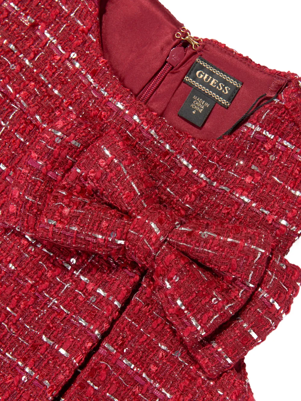 guess kids Jurk met strikdetail Rood