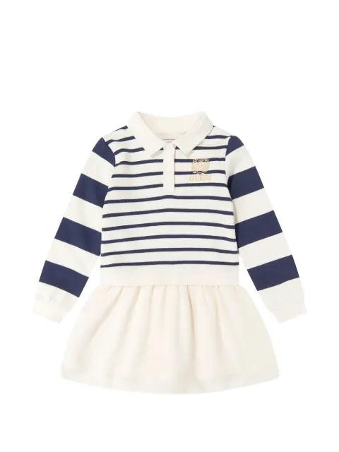 guess kids striped long-sleeve dress