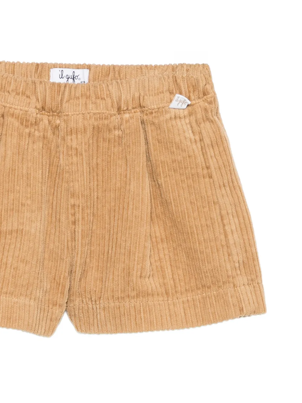 Il Gufo Geplooide ribfluwelen shorts Beige