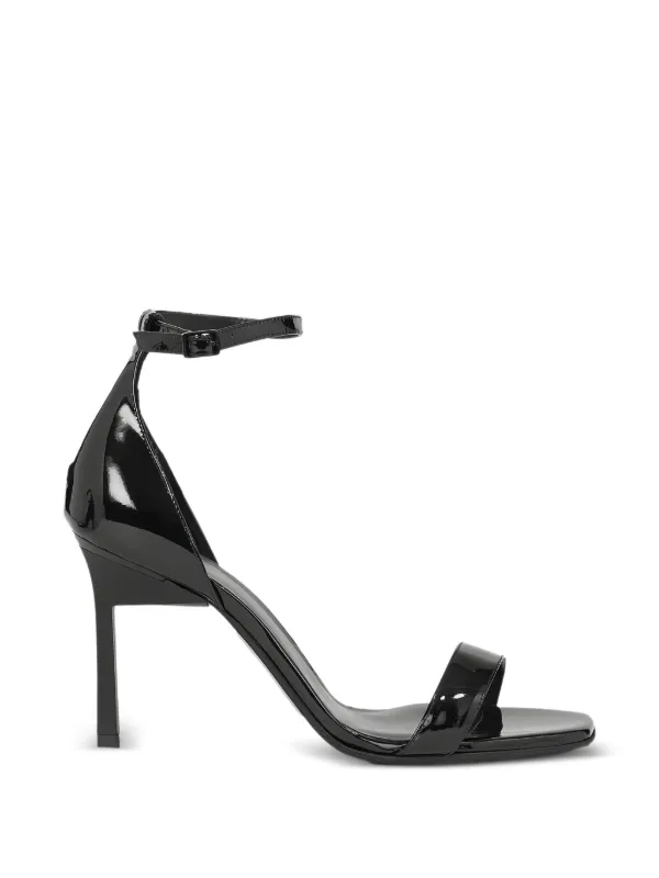 Calvin Klein Patent-leather Stiletto Sandals in Black