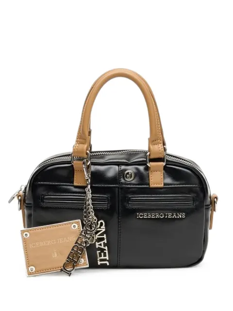 Iceberg logo-charm tote bag