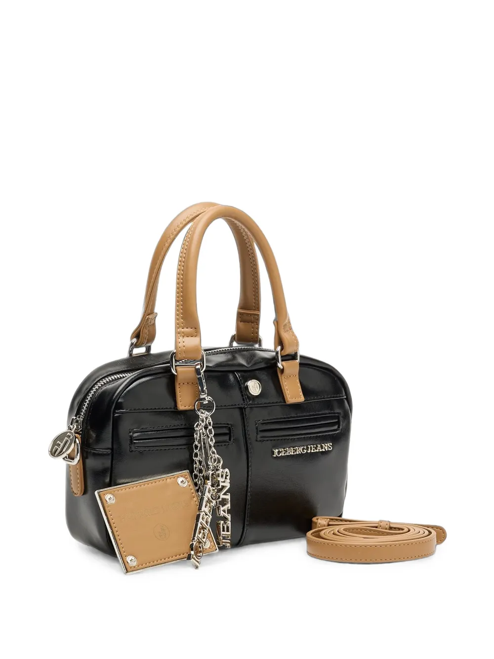 Iceberg Shopper met logobedel Zwart
