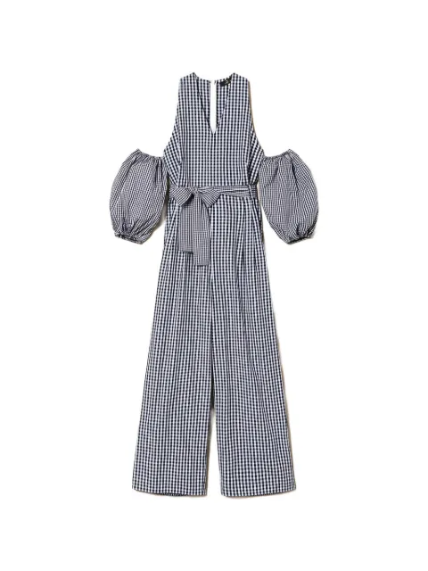 TWINSET gingham balloon-sleeve jumpsuit