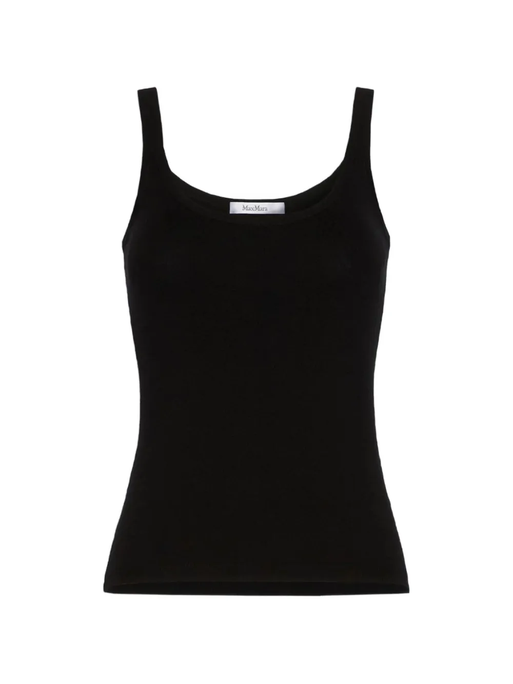 Max Mara scoop-neck ribbed-knit top - Nero