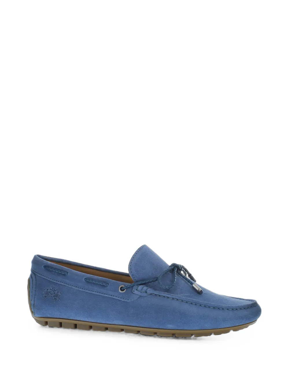 La Martina Napoli Suede Loafers In Blue