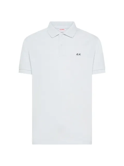 Sun68 paisley-print collar logo-embroidered polo shirt