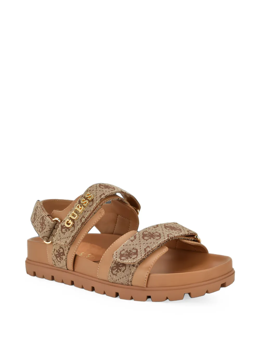 GUESS USA Florizy2 monogram-print touch-strap sandals Bruin