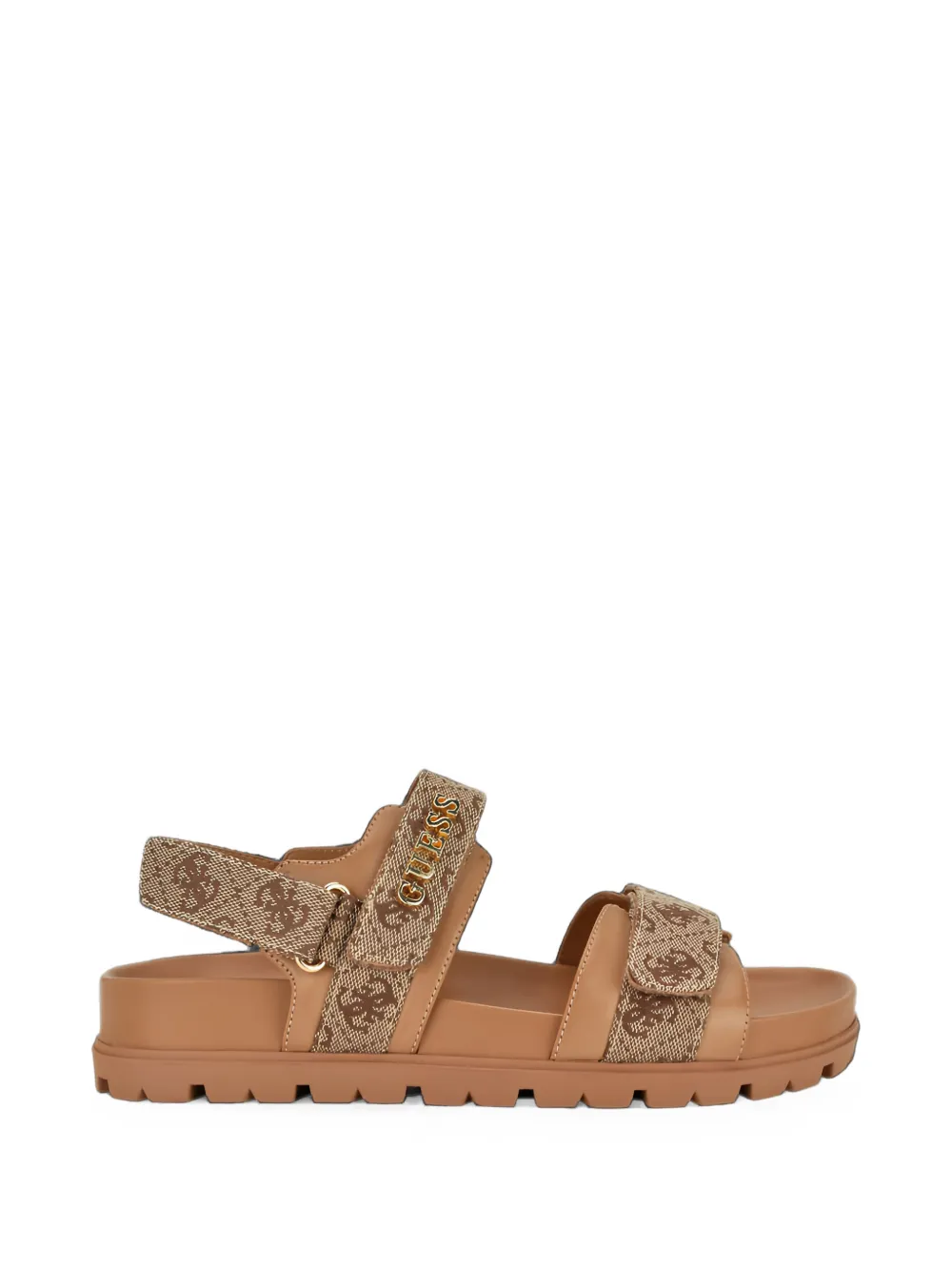 GUESS USA Florizy2 monogram-print touch-strap sandals Bruin