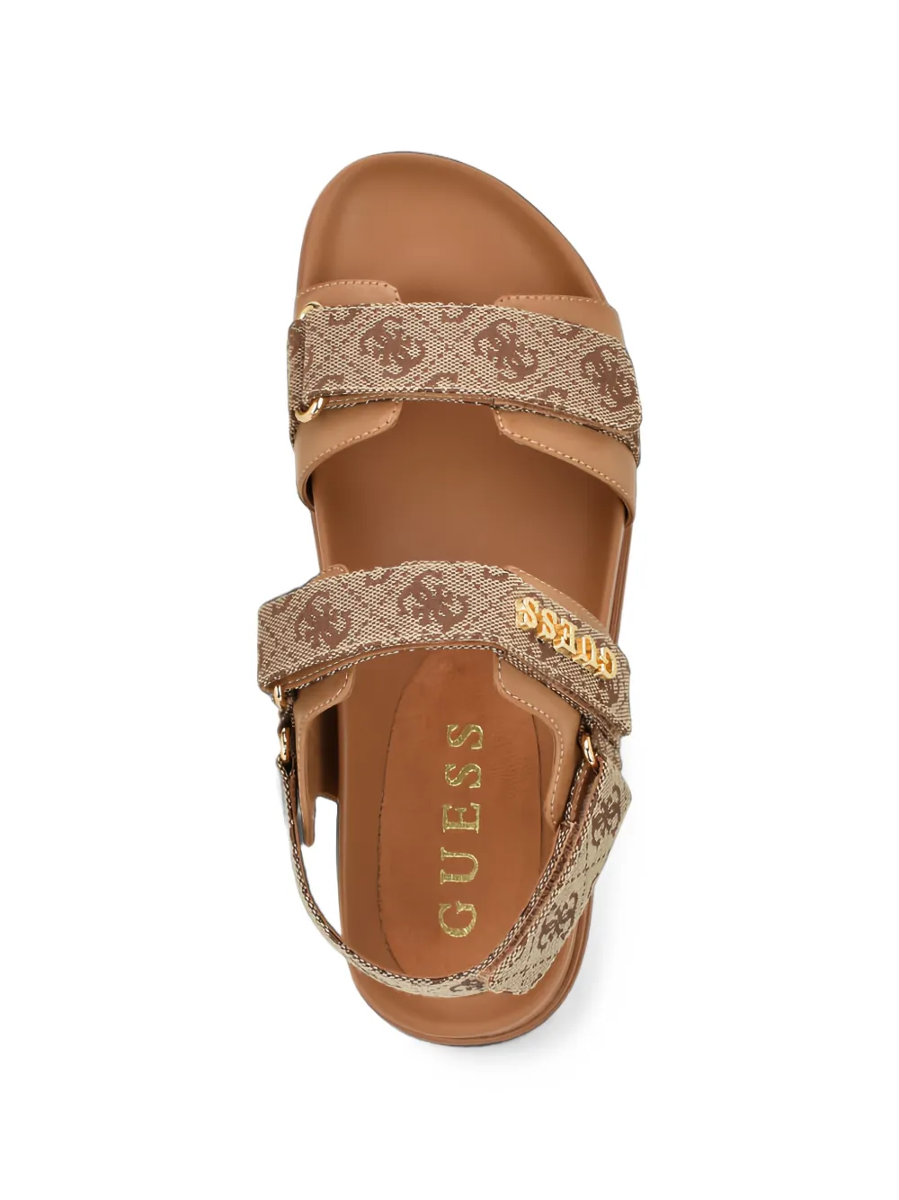 GUESS USA Florizy2 monogram-print touch-strap sandals Bruin