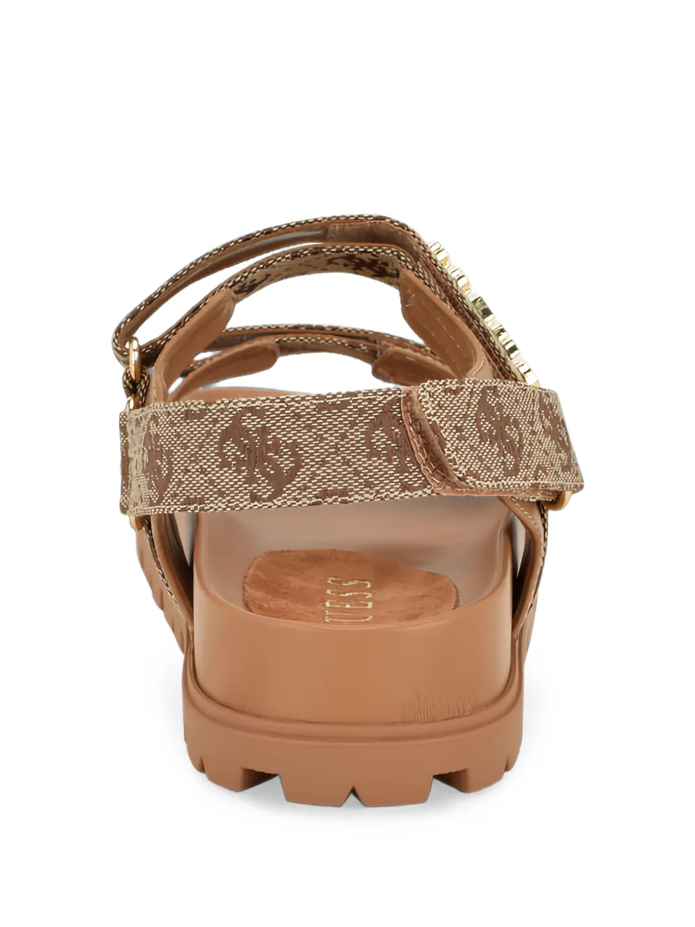 GUESS USA Florizy2 monogram-print touch-strap sandals Bruin