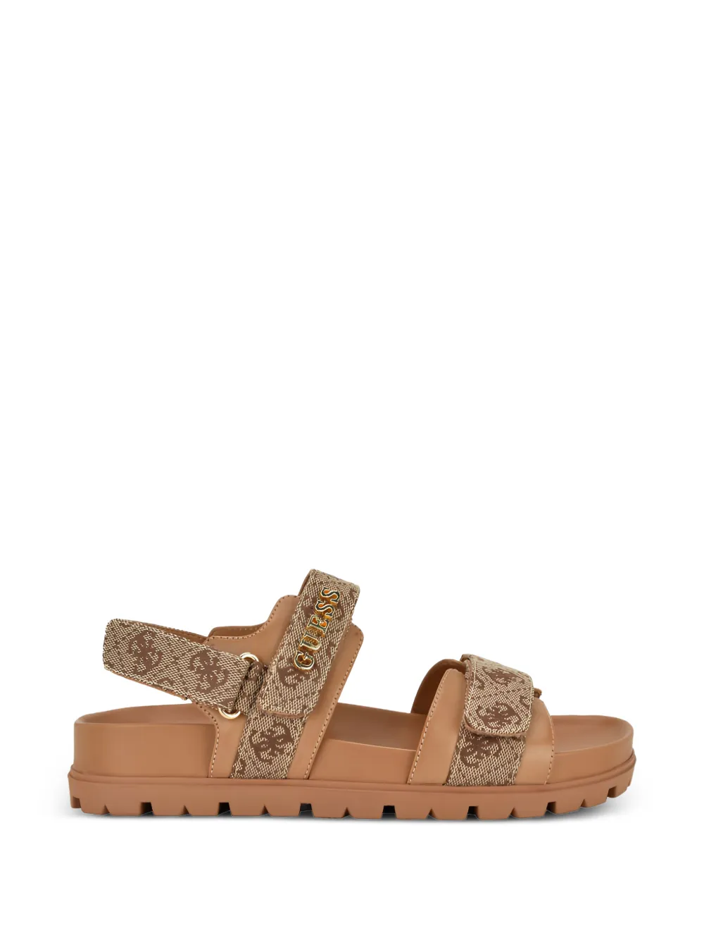 GUESS USA Florizy2 monogram-print touch-strap sandals - Marrone