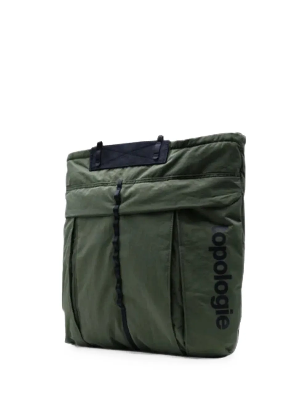 Topologie Helmet washed-texture tote bag Groen