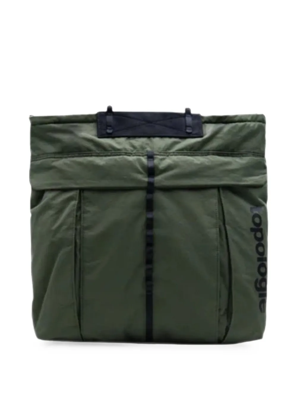 Topologie Helmet washed-texture tote bag Groen