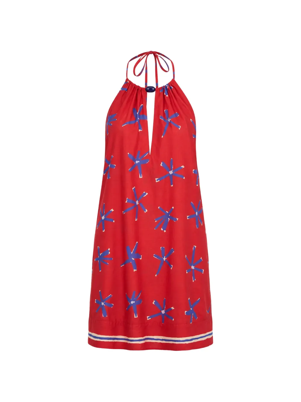 Staud Dani Halterneck Mini Dress In Red
