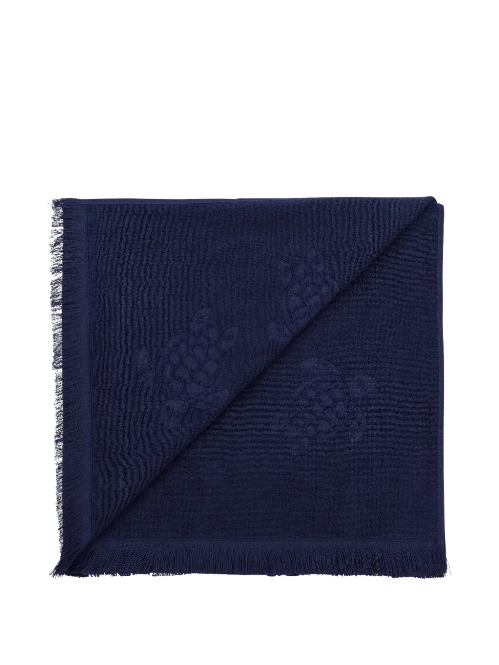 Vilebrequin Turtle-jacquard Fringed Beach Towel In Blue