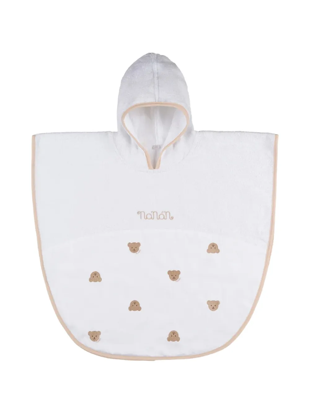 NANAN poncho Teddy Tato à capuche - Blanc