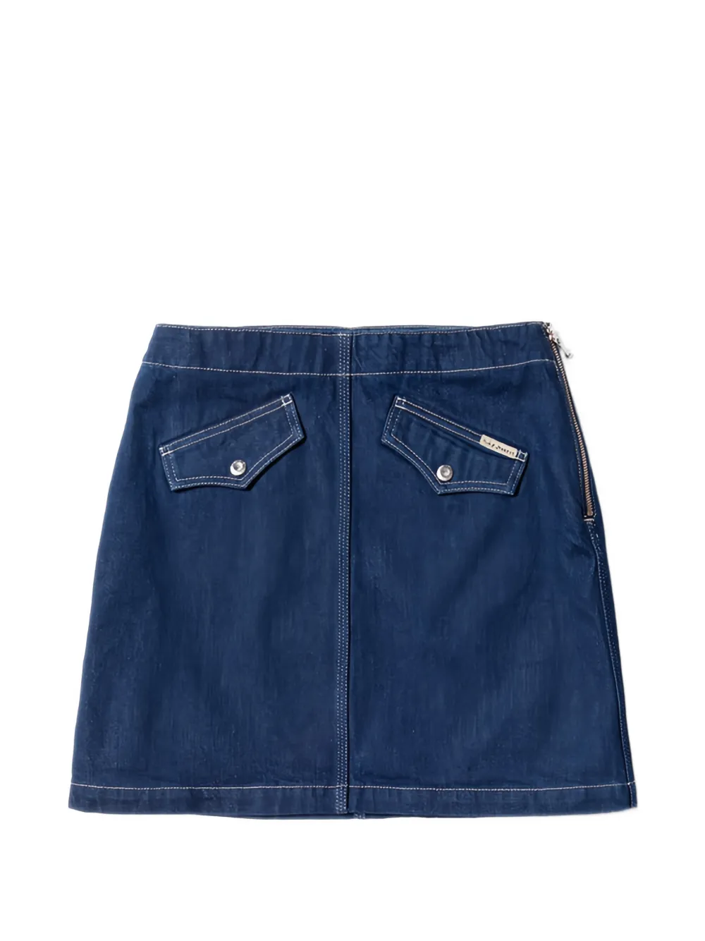Nudie Jeans Elvy Western Denim Mini Skirt In Blue