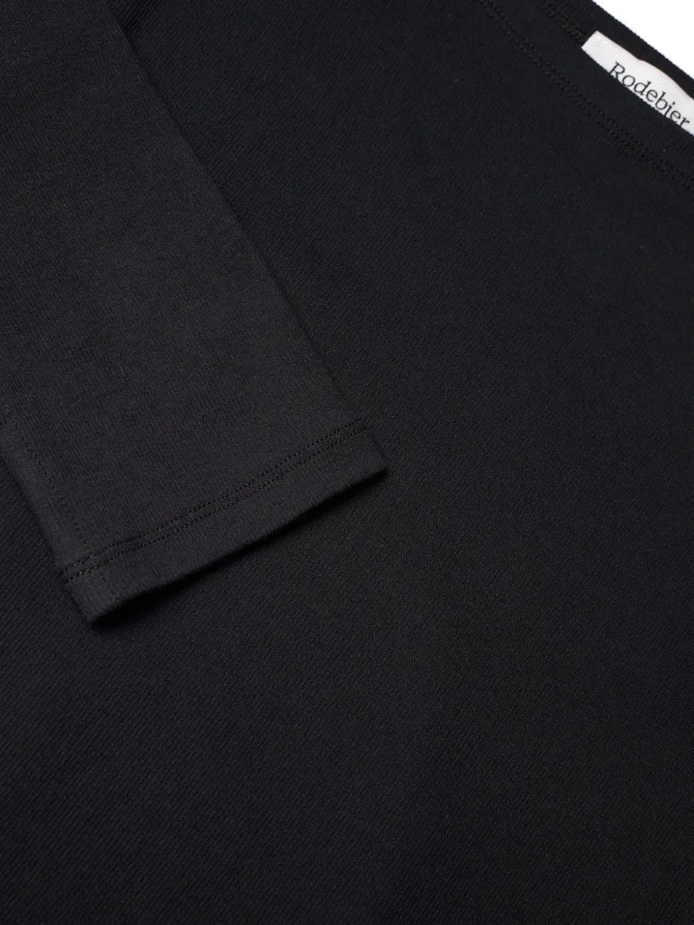 Rodebjer Karlai geribbeld T-shirt met lange mouwen Zwart