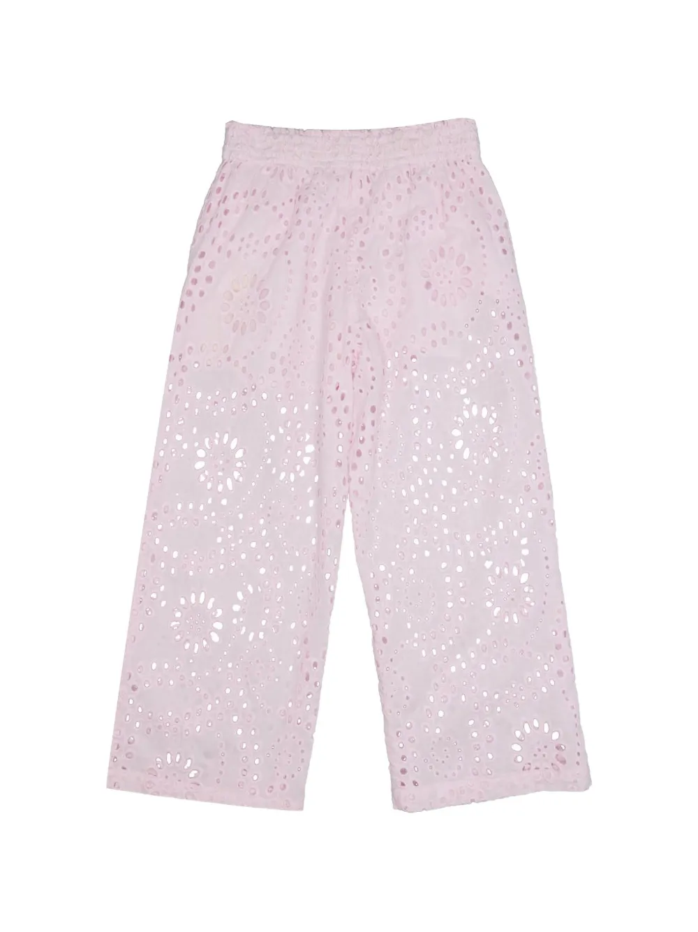 MC2 Saint Barth Kids Broderie anglaise broek met bloemenpatroon Roze