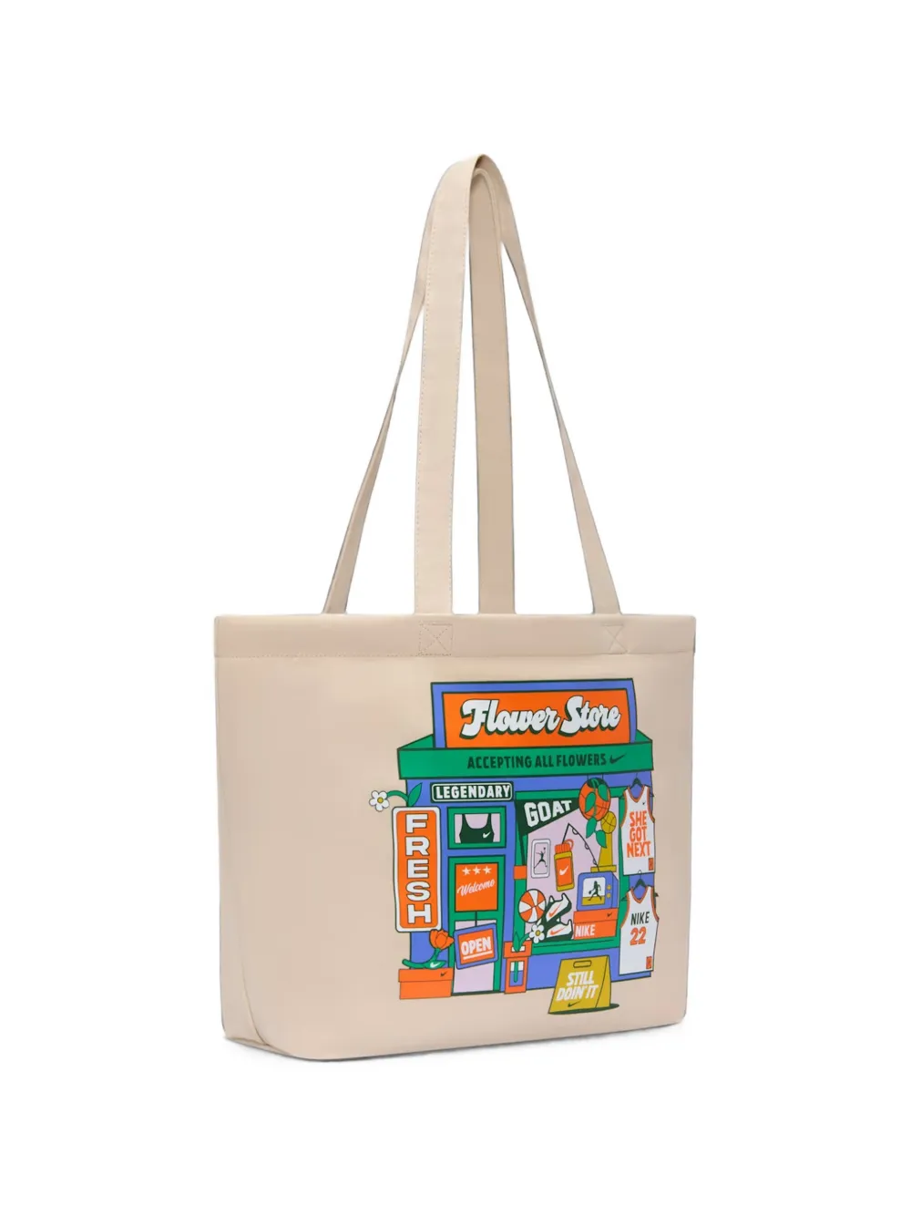 Nike Heritage shopper met grafische print Beige