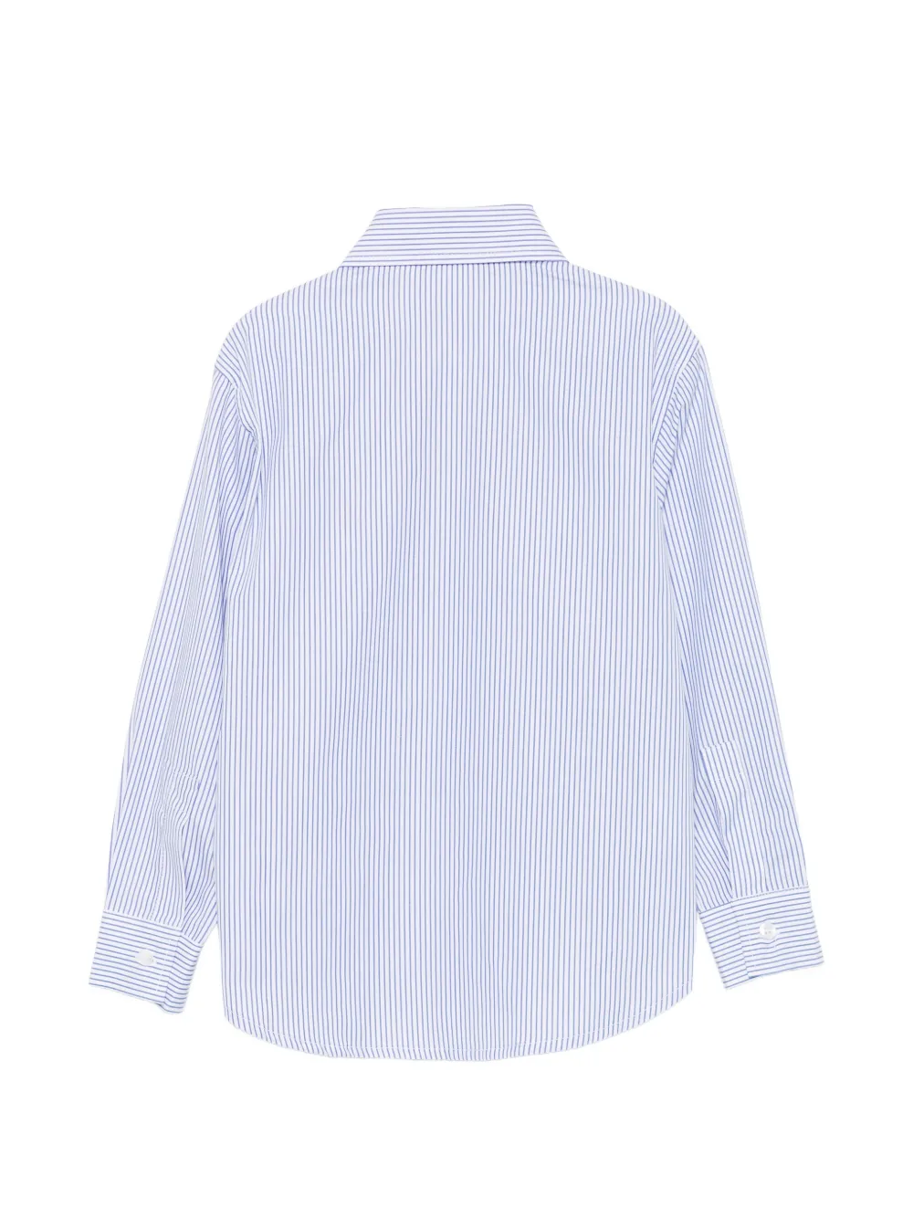 Aspesi Kids shirt met geborduurd logo en verticale streep Wit