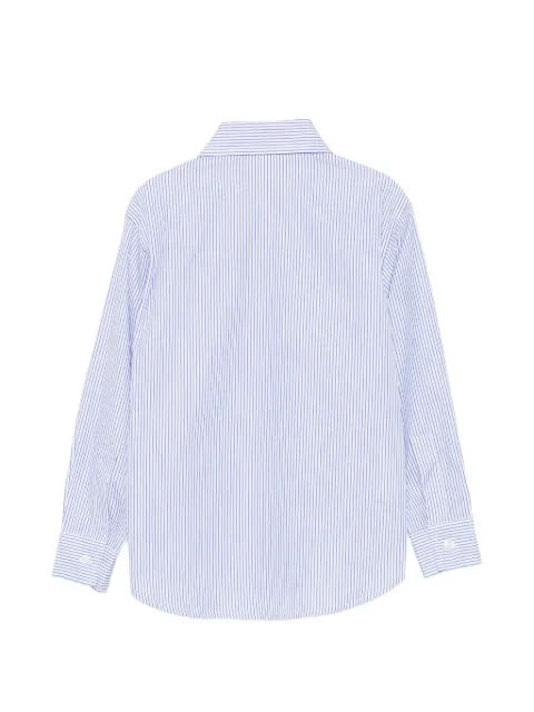 ASPESI KIDS 세로 스트라이프 로고 자수 셔츠