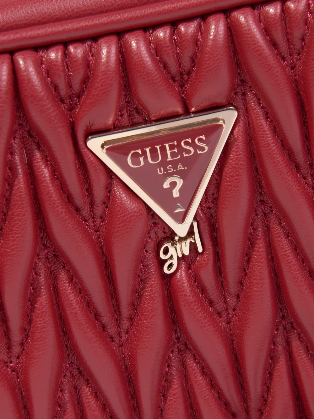 guess kids Matelassé schoudertas met logo-plakkaat Rood