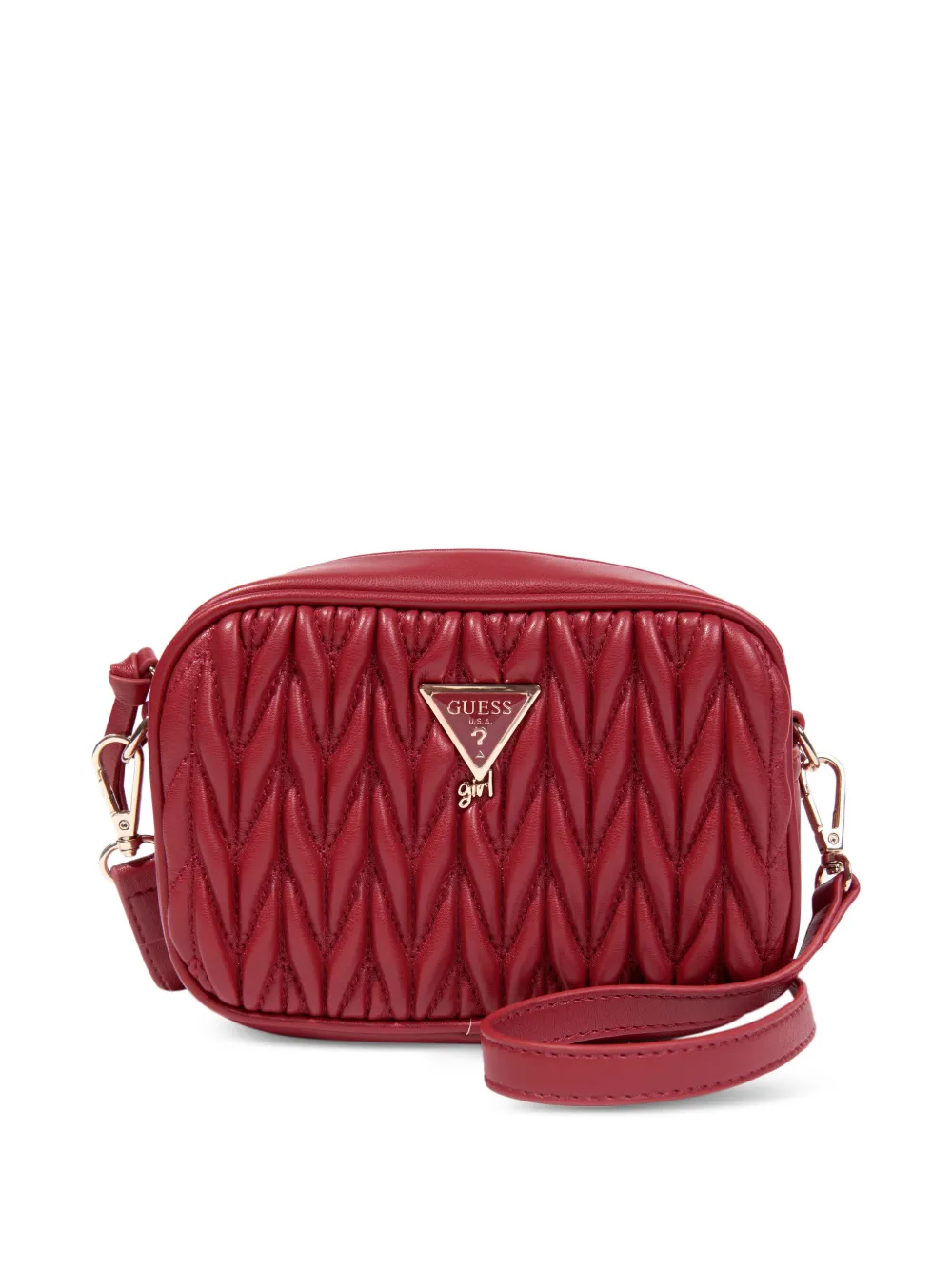 Guess kids Matelassé schoudertas met logo-plakkaat Rood