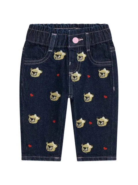 guess kids jeans bordados con oso estampado