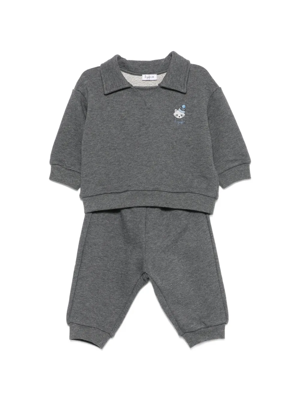 Il Gufo embroidered-motif track suit - Grigio