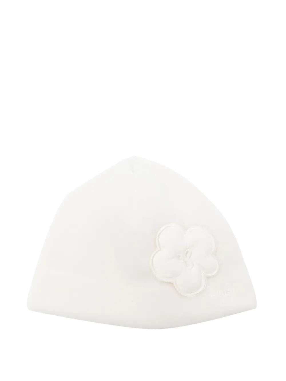 Il Gufo bonnet à écusson fleur - Blanc Il Gufo bonnet à écusson fleur - Blanc
