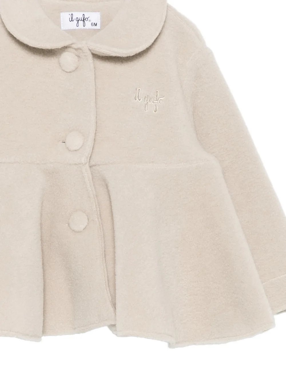 Il Gufo Jack met Peter Pan-kraag en peplum-zoom Beige