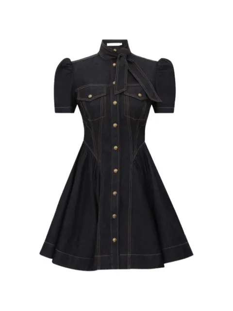 ZIMMERMANN necktie-detail denim mini dress