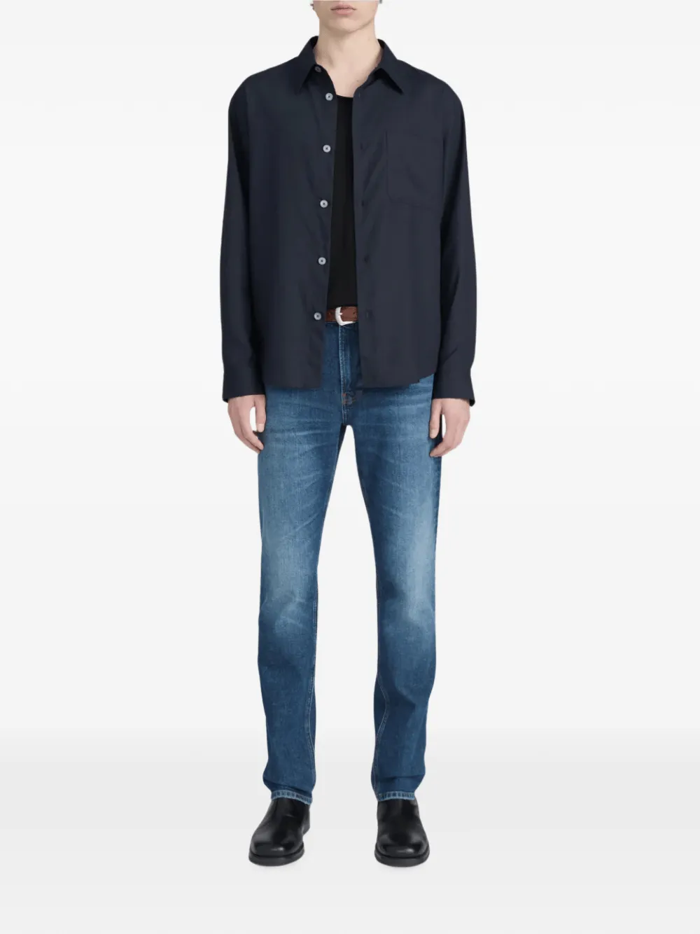 FRAME Modern straight jeans met vervaagd effect Blauw